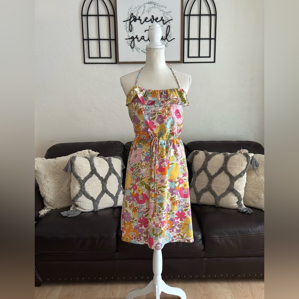 Liberty For London X Target Pastel Floral Print Halter Top Dress Boho Size S